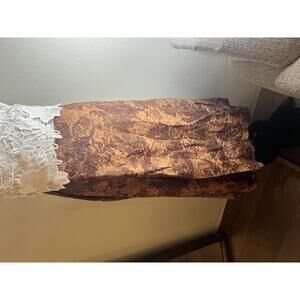 J.Jill Brown Floral Midi Skirt - Medium